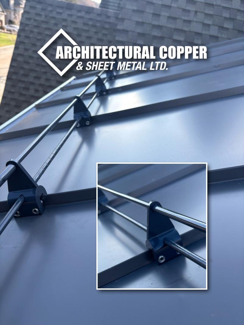 Snow Guard System Install on a Standing Seam Metal Roof – Protecting Gutters and People Below